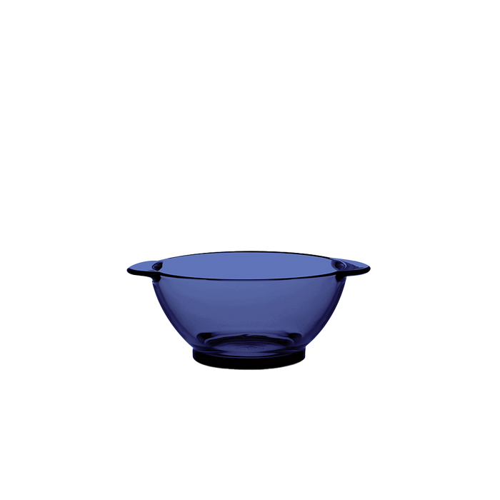 Duralex Lys. Sapphire Blue Glass Bowl with Handles. Le bol à oreilles en verre bleu saphir.