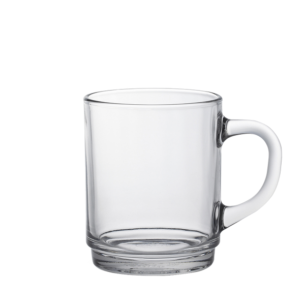 Duralex Versailles. Clear Glass Mug.  La tasse en verre transparent. 