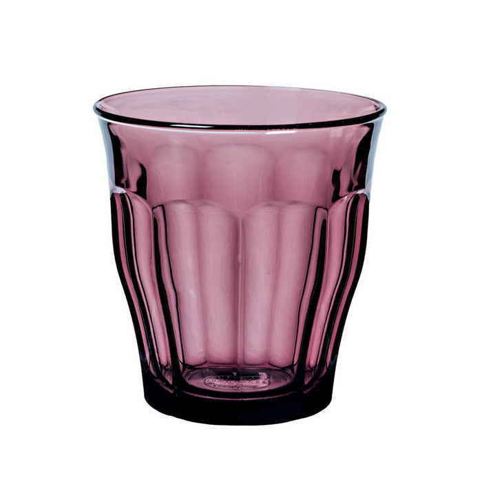 Duralex Le Picardie. Plum purple glass tumbler. Le verre en verre violet prune.