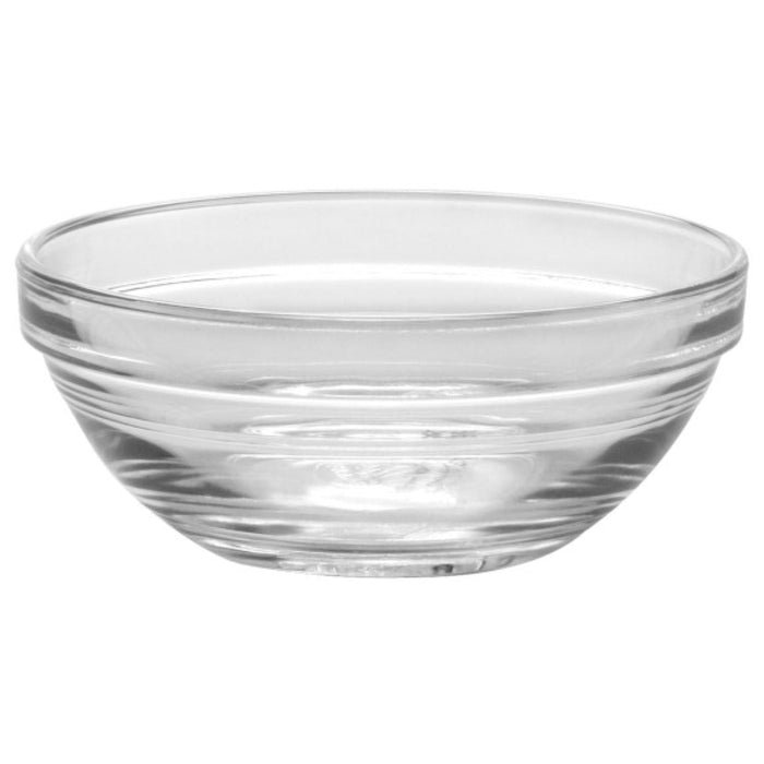 Duralex Le Gigogne. Clear Glass Stackble Salad and Mixing Bowl. Le Bol à salade et à mélanger empilable en verre transparent.