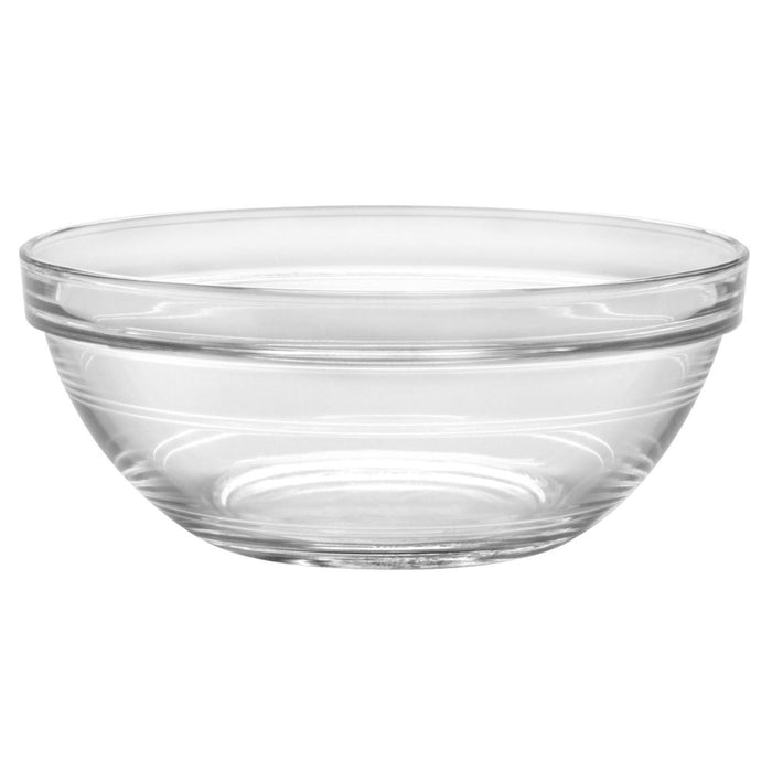 Duralex Gigogne. Clear Glass Stackble Salad and Mixing Bowl. Le bol à salade et à mélanger empilable en verre transparent.