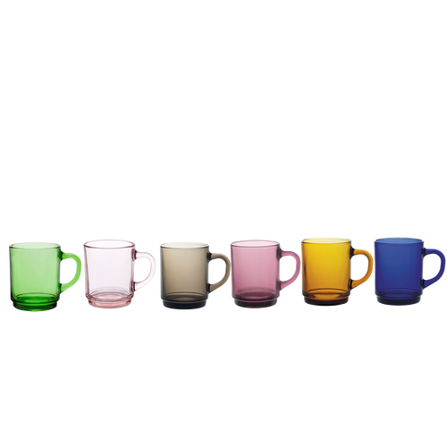 Duralex Versailles Multicolor Mug (Set of 6)