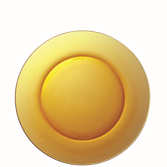 Duralex Lys. Amber Yellow Glass Plate. L'assiette en verre jaune ambré