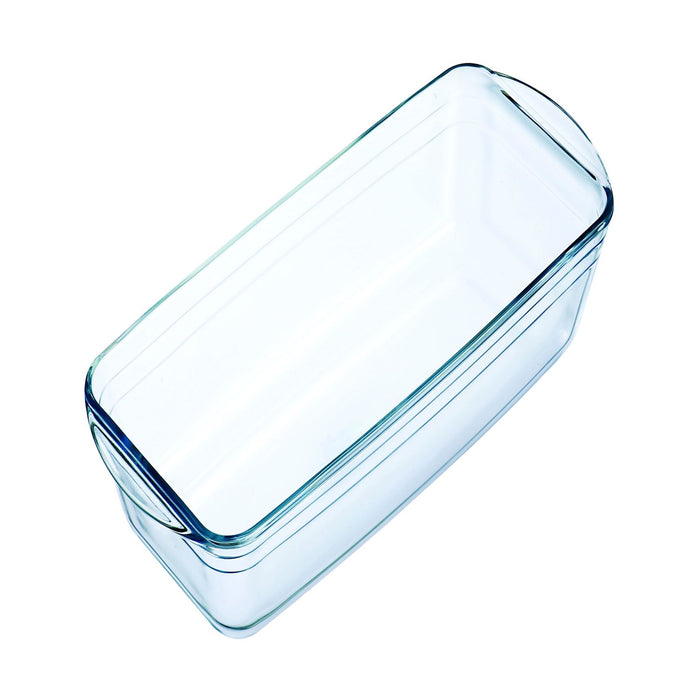 Duralex Ovenchef. Clear Glass Rectangular Loaf Dish. Plat à pain rectangulaire en verre transparent.
