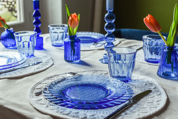 Marine Blue Glass Dinnerware Tableware Set