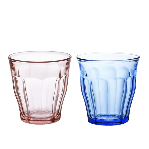 Le Picardie Pink and Marine Tumbler 250ml Set of 4 - Duralex Canada | Tough Tempered Glassware