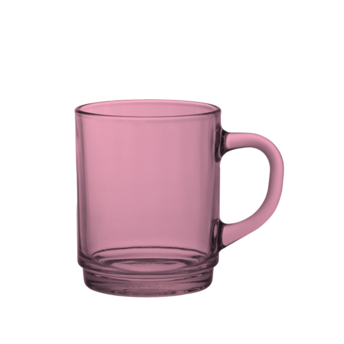 Duralex Versailles. Pink glass Mug. La tasse en verre rose. 